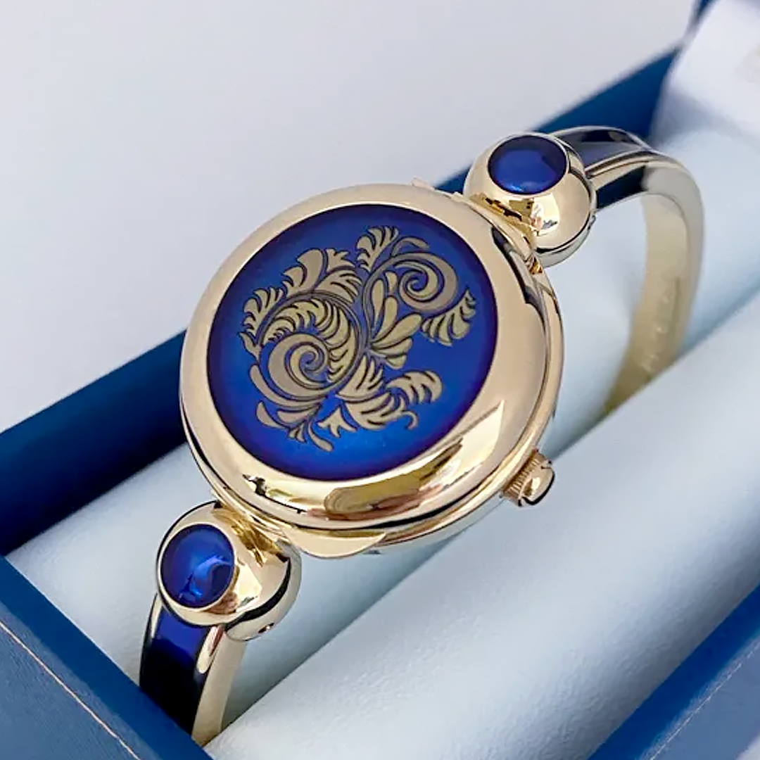 Jam Tangan Wanita Andre Mouche Alambra Gold Blue
